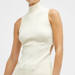 Cult Gaia Francesca Cutout-Back Turtleneck Knit Top